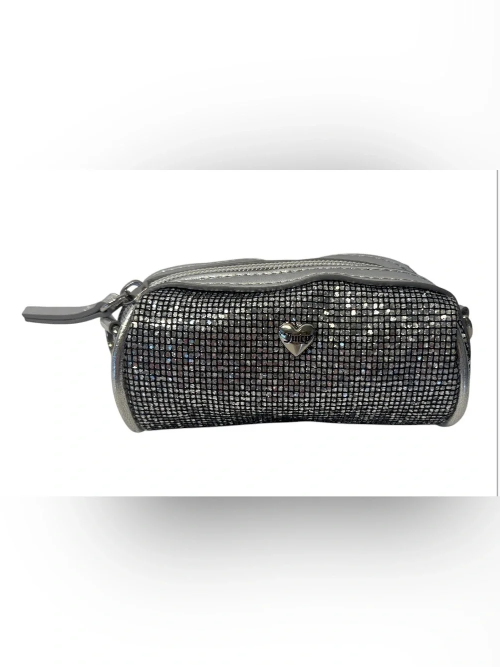 Juicy Couture Silver Crystal Mesh Cosmetic Pouch